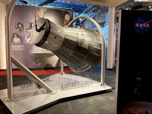 Mercury capsule on display.