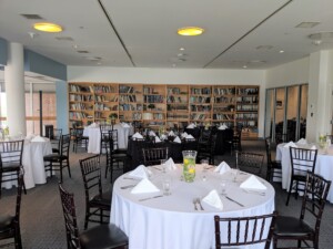 Tables and chairs set up in the VASC Aerospace Library